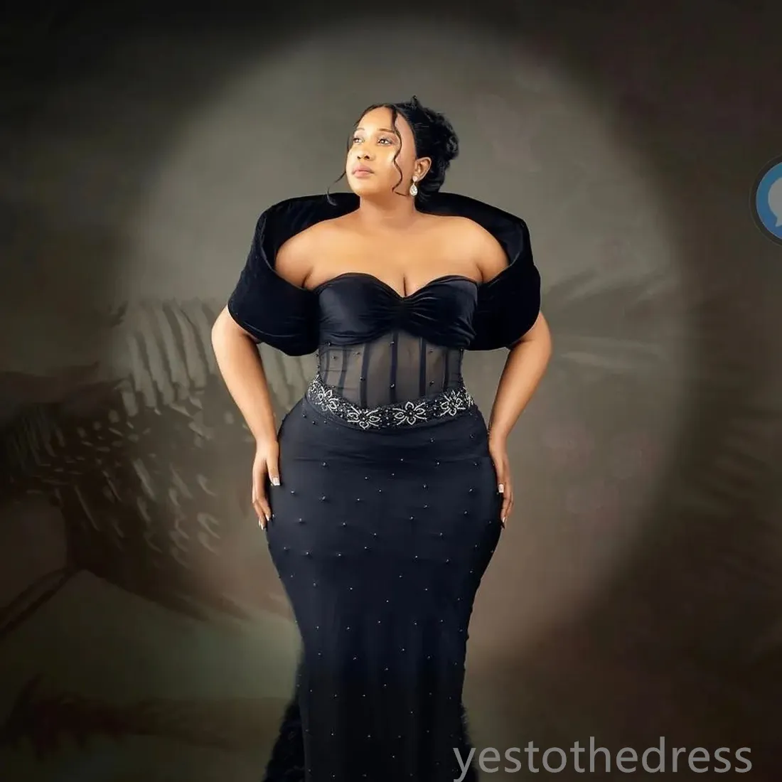 black long sleeve formal dresses Custom Made A Line Deep V Neck Black Long Sleeves Prom Dresses With Le   jbydress