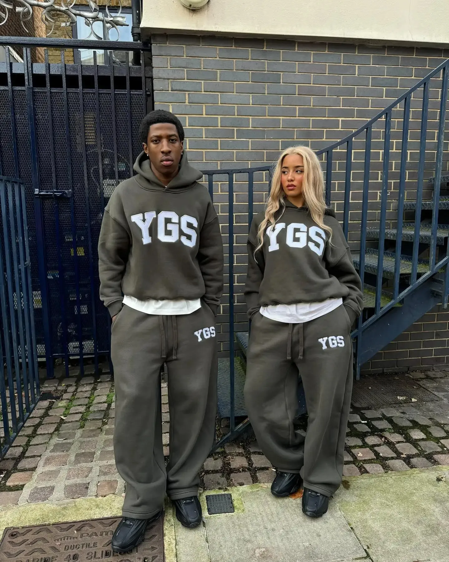 YGS Y2k Hoodie Tracksuit Set Harajuku Loose Fit Sweatshirt
