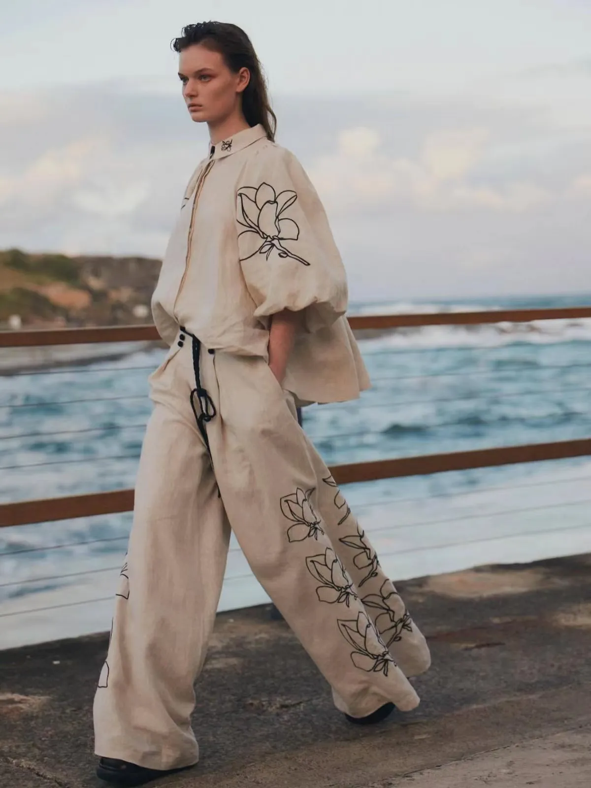Big leg pants suits sales