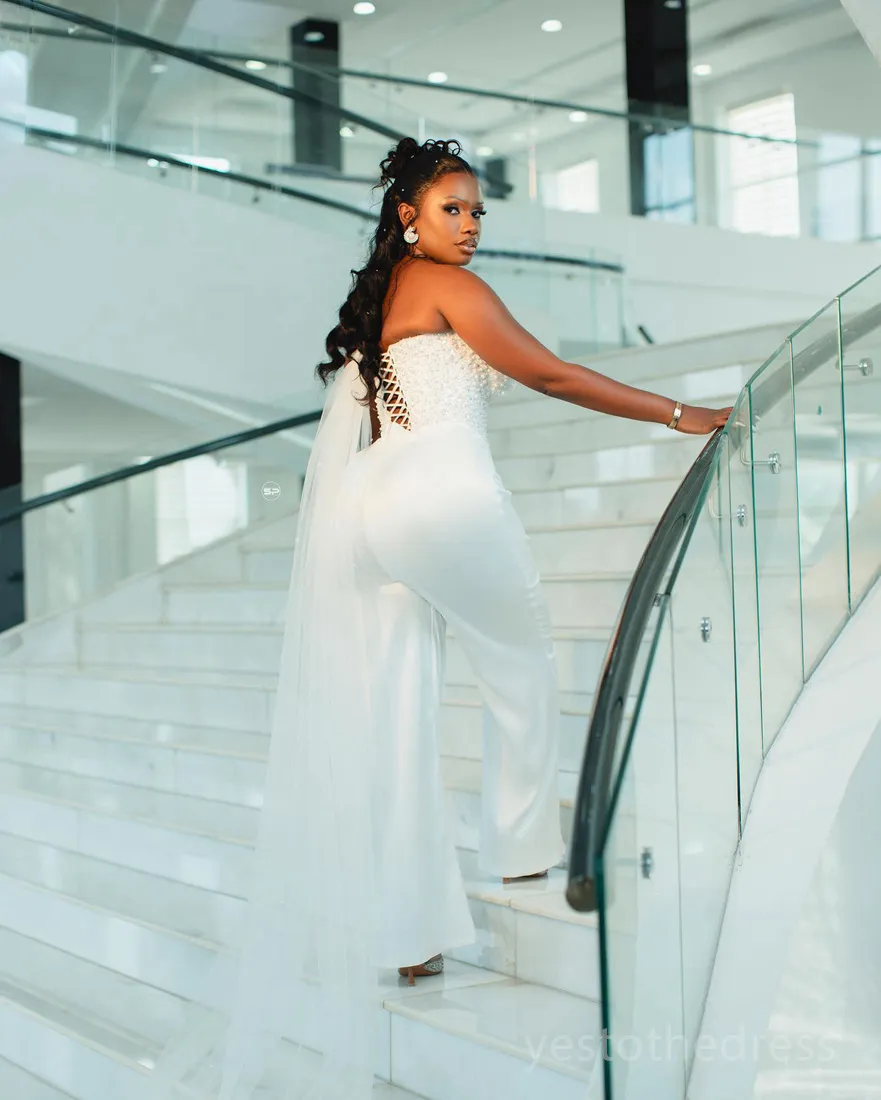 2024 Plus Size One Piece White Jumpsuits Prom Dresses... From 114,82  |  DHgate