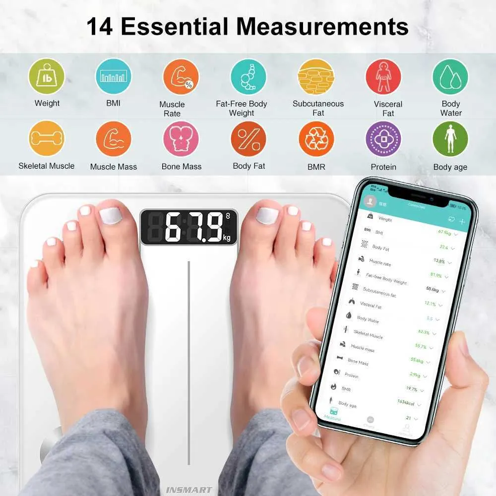 Scales For Body Weight, INSMART Updated Weighing Scales For Bathroom