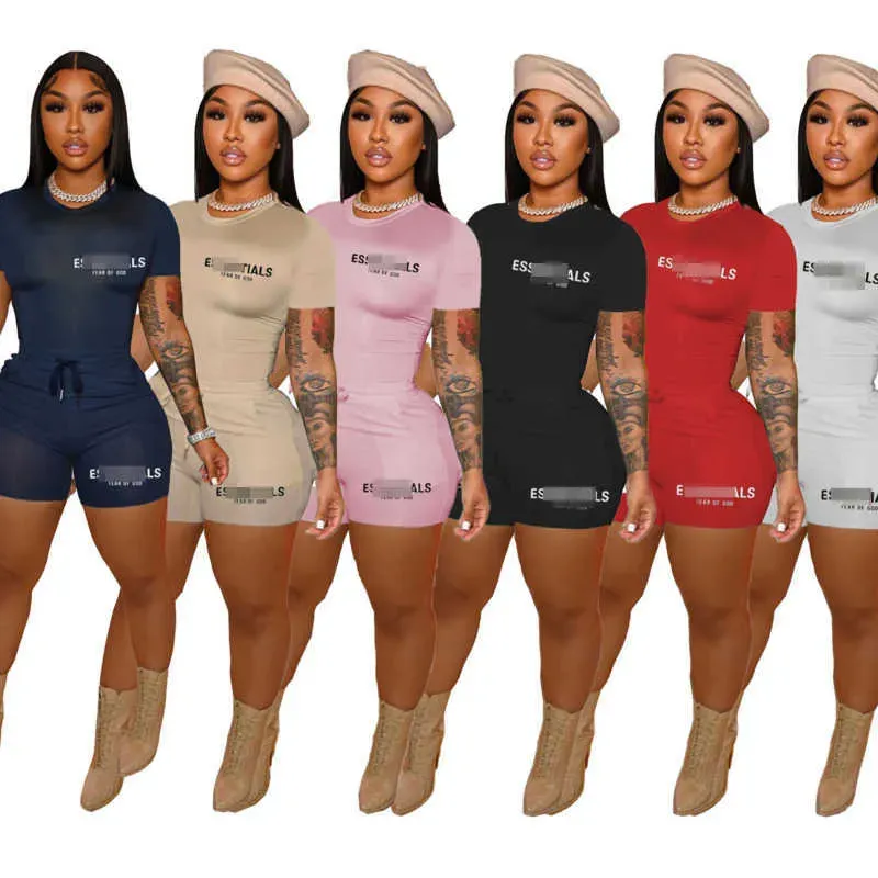 new Womens Designer Clothing Tracksuits Summer Sports Outfits 2 Piece Pants Set Letter Printed Short Sleeve T Shirt And Shorts Suit
