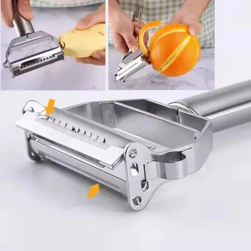 Stainless Steel Julienne Peeler with Ergonomic Grip Stainless Steel Julienne Peeler with Ergonomic Grip