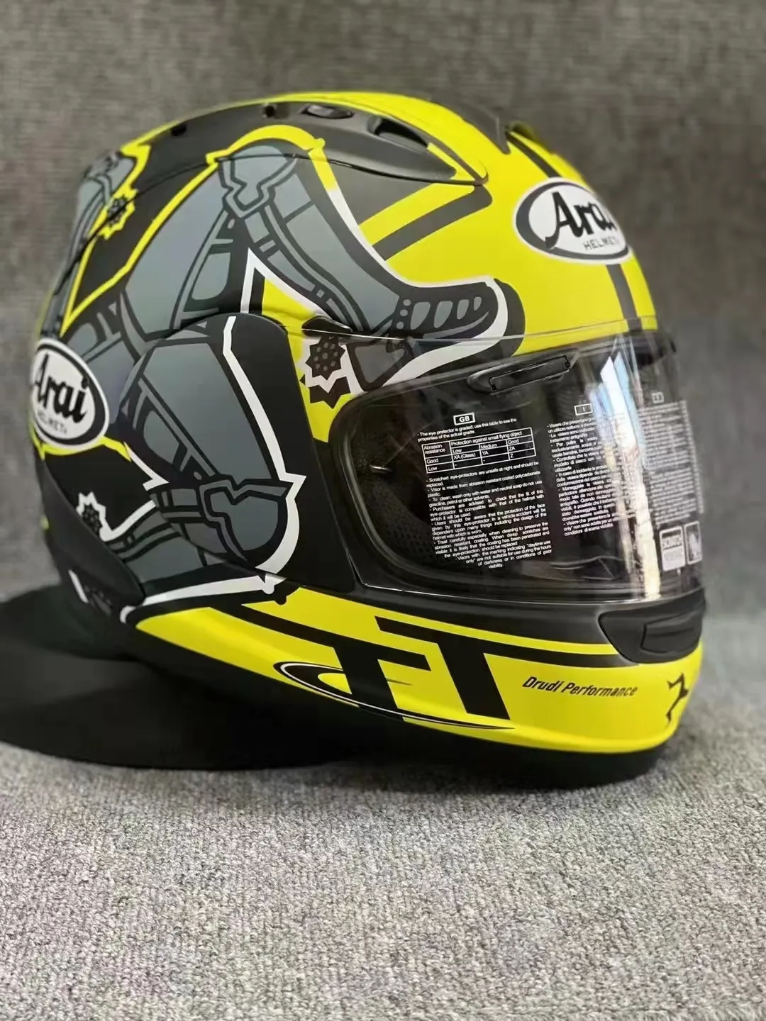 ARA L RX7X Isle Of Man TT IOM YELLOW Full Face Helmet Off Road 