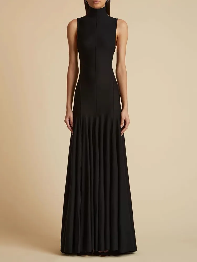 VIP【関税送料無料】希少 Khaite Black Norla dress KHAITE Norla jersey turtleneck gown | NET-A-PORTER
