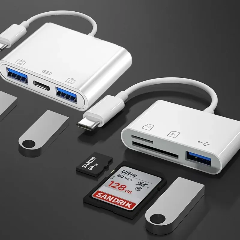 3-in-1 SD/TF Card Reader: Ultra-Fast USB-C Camera Converter for iPhone,  iPad, Android, and Laptops