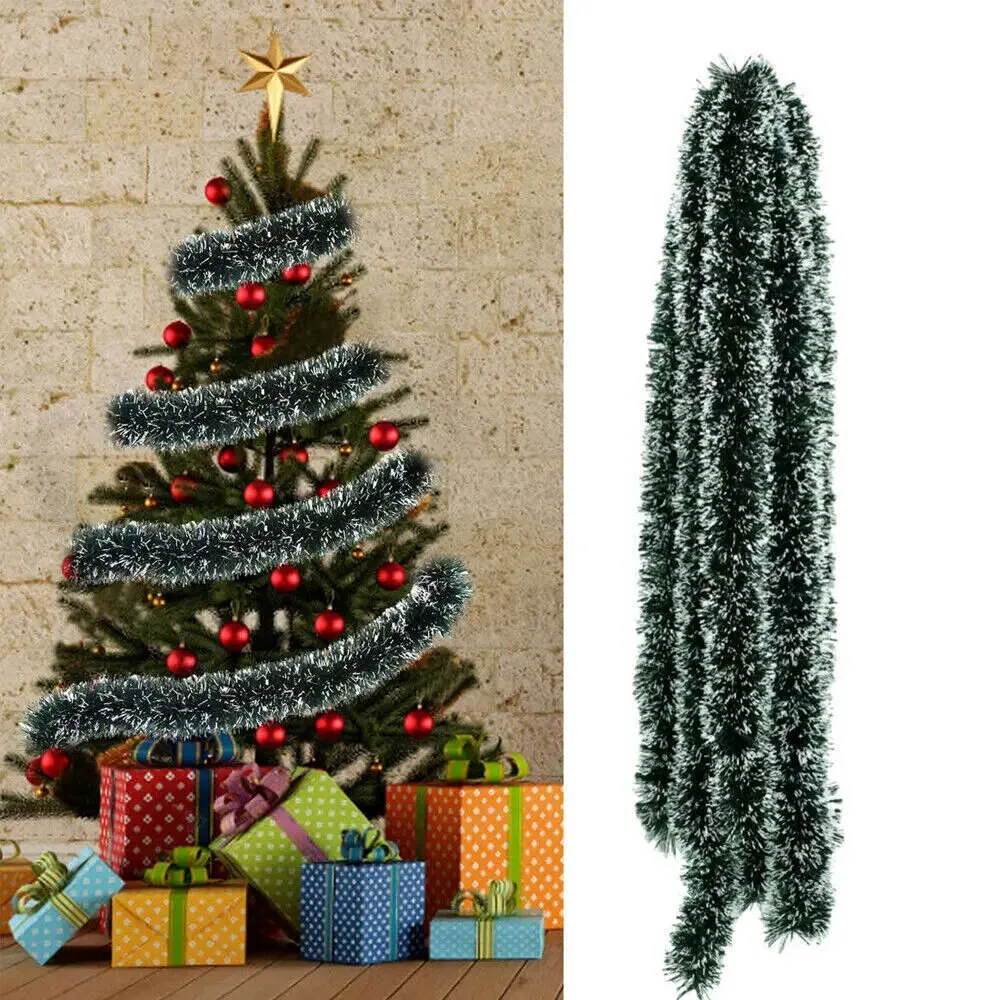2M Chunky Snow Tipped Green Tinsel Christmas Tree Garland: Festive Home  Decor For Indoor \u0026 Outdoor Use From Dh_fusion_05, $9.85 | DHgate.Com, image size:1000x1000
