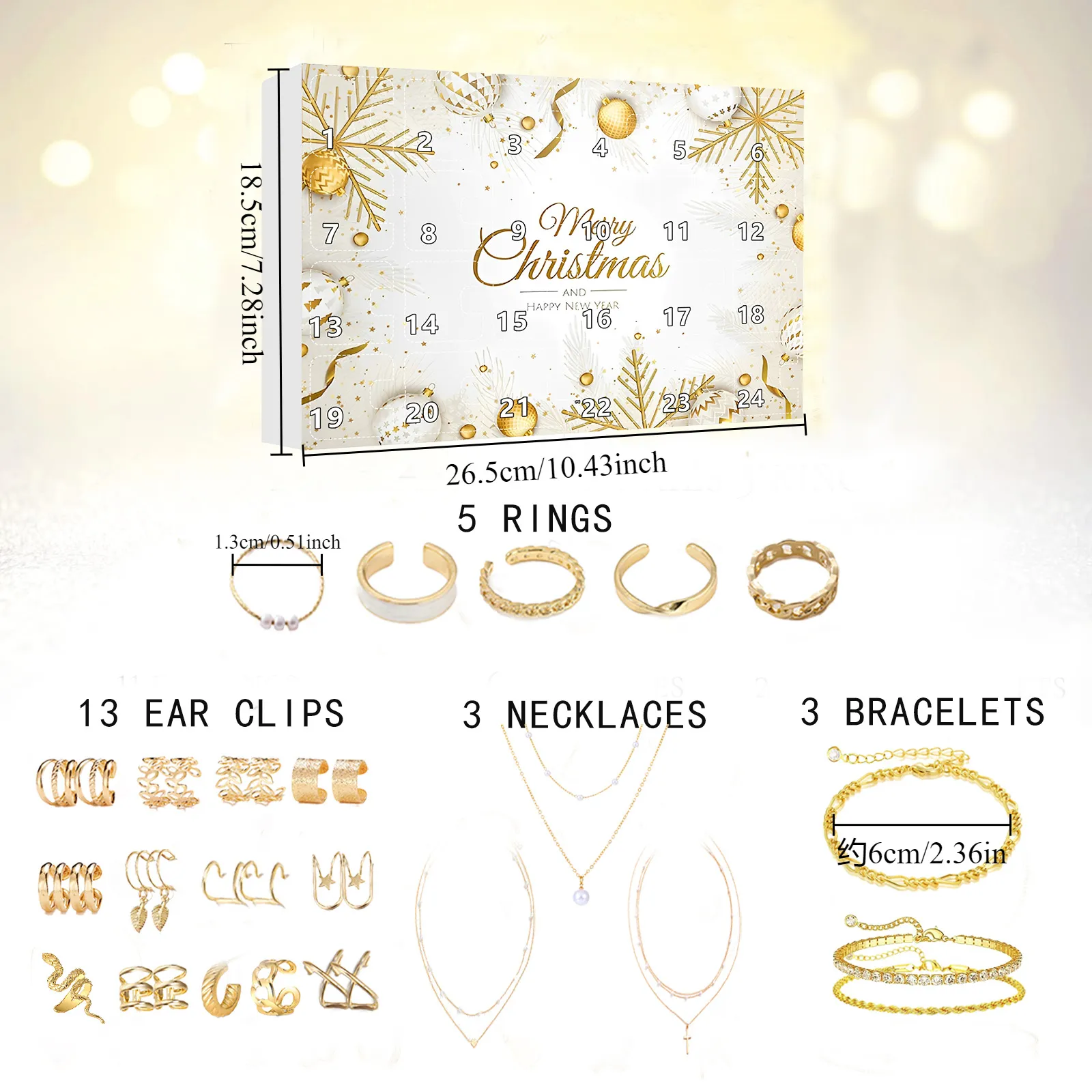 2024 Women's Boho Jewelry Advent Calendar Countdown Set 24 Days Of Xmas ...