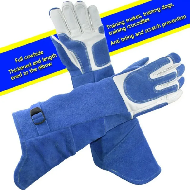 Leather Animal Handling Training Pet Gloves for Dog Cat Snak Grooming and  Gardening Work
