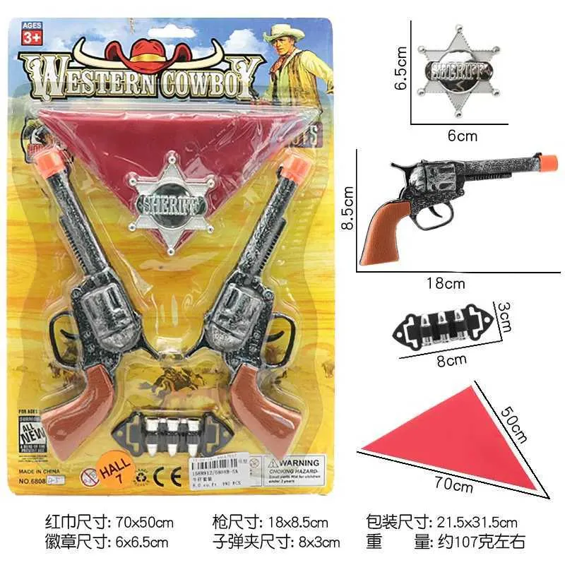 Plastic Western Cowboy Gun Toy Revolver Pistol Props for Kids Festival Cosplay Party Clothing Accessories Gifts