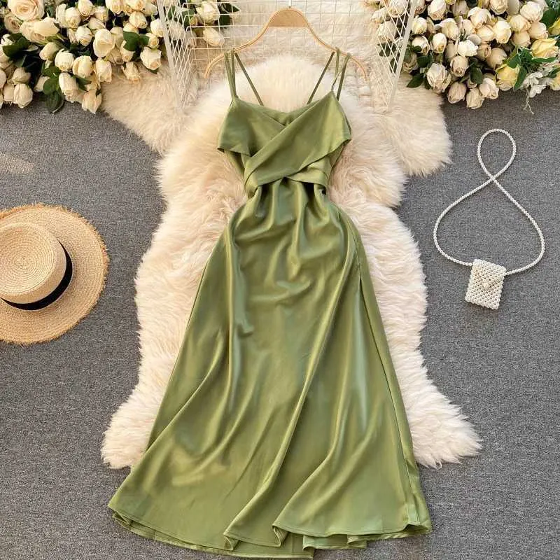 Ele Sexy Backless Lace A-Line Dress - Pleated, Non-Slip, Ultra-Thin Summer  Beach Vacation Party Dress