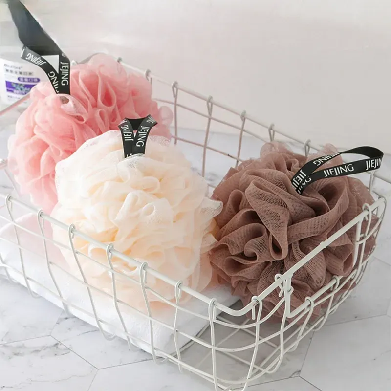 Soft Mesh Bath Sponge Balls Nylon Cleaning Brush Bubble Net Shower Puff Body Cleaner Exfoliating Scrubbers Bath Ball Bathroom Supplies