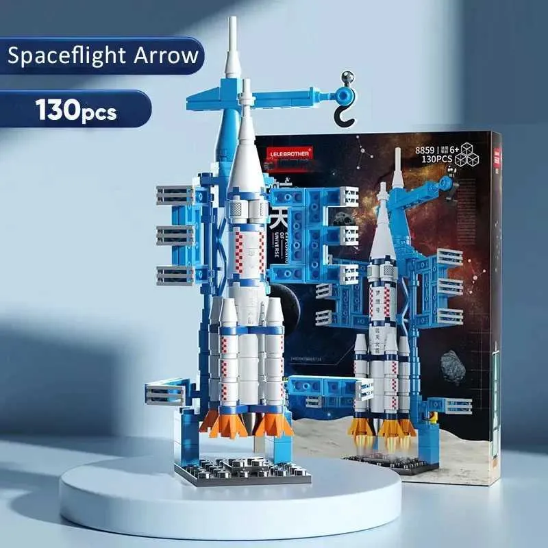 Space Rocket Building Blocks Puzzle Wooden Mini Model for Kids Assembly ...