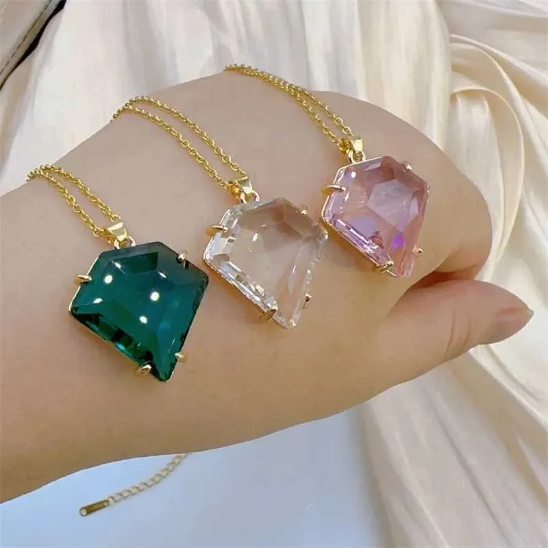 Halsketten mit Anhänger, modisch, exquisites Edelstein-Design, Halskette, klassisch, schöner Kristall, edler Schmuck, Edelstahl_voghion.com