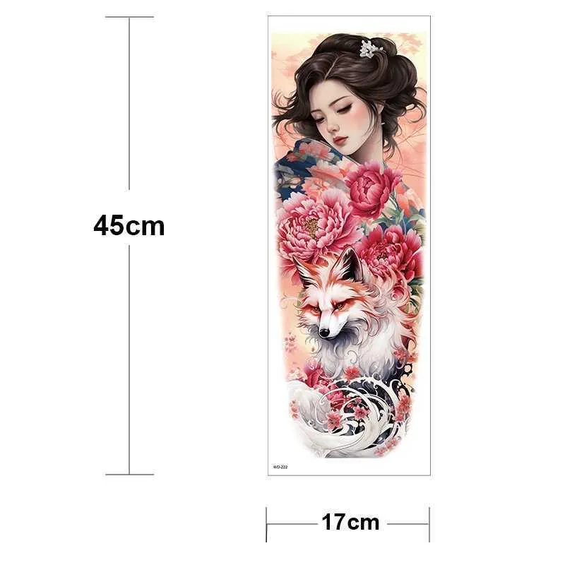 Temporary Tattoo Sticker: Japanese Geisha Girl, Waterproof