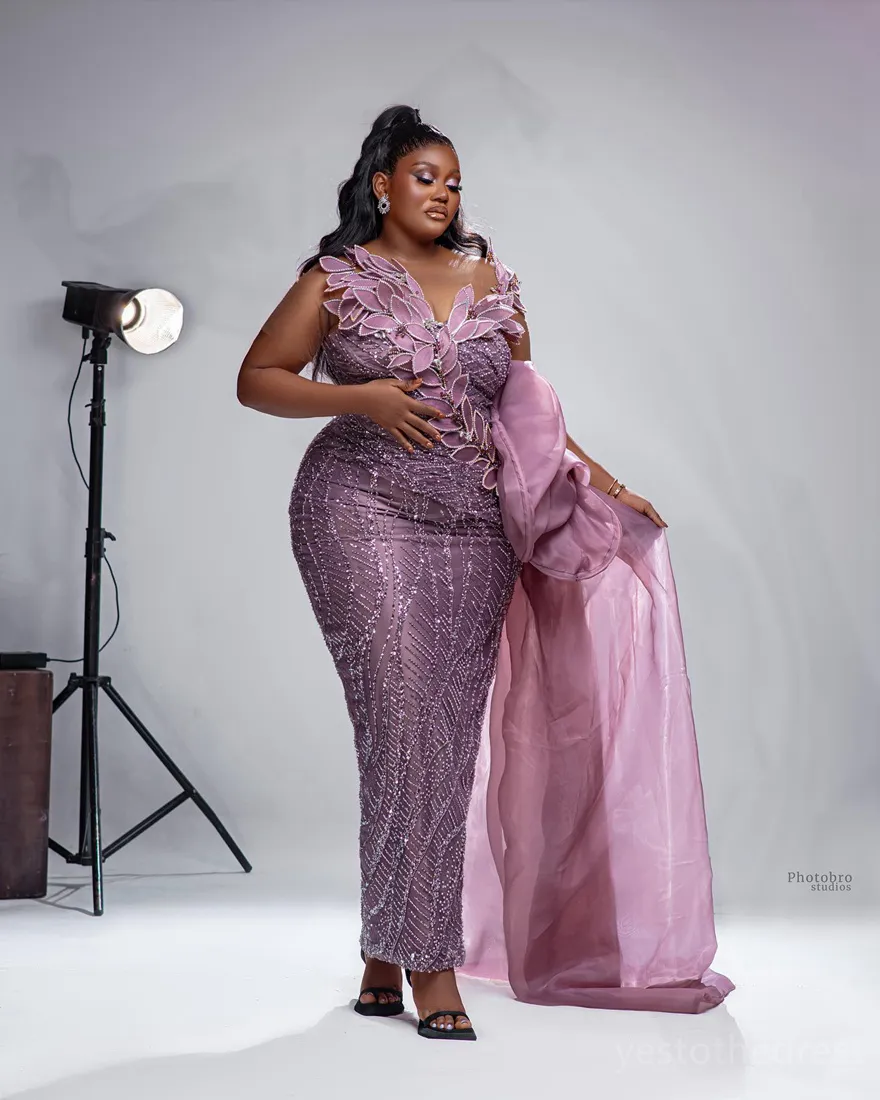 open lace back dress Plus-Size Long Glitter Prom Dress CD252C Lavender / 16