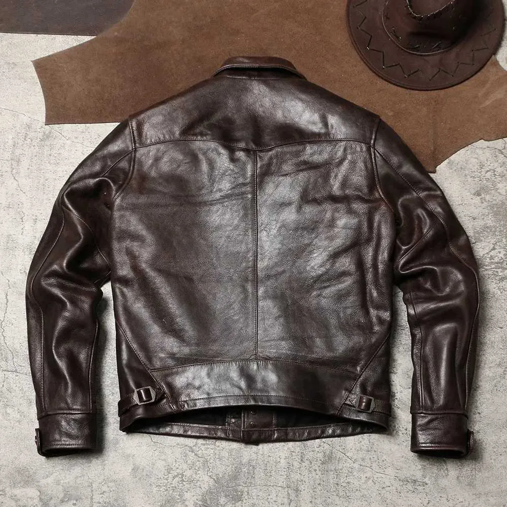 American Retro Leather Mens Avirex Leather Jacket With Short American Retro Leather Mens Avirex Leather Jacket With Short