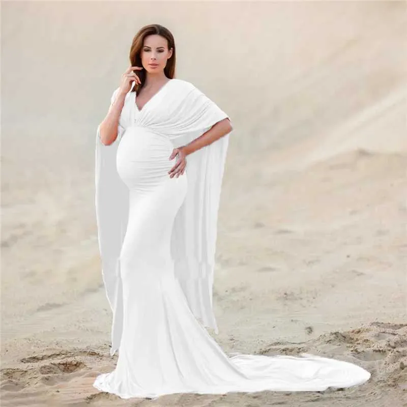 Maternity Dresses New One Shoulder Pregnant Womens Dress Summer Photo  Shooting Tail Maxi Long Pregnancy Cloak Q240427 From Misihan05