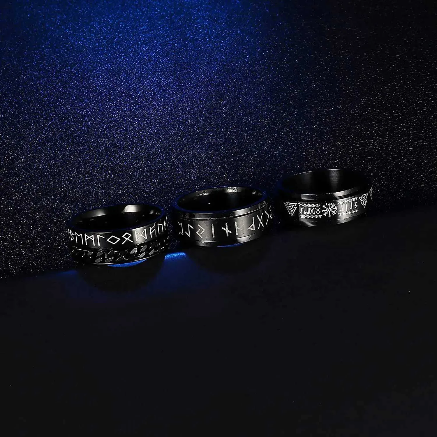 Vintage Stainl Steel Odin Norse Viking Rune Rings For... From Happy ...