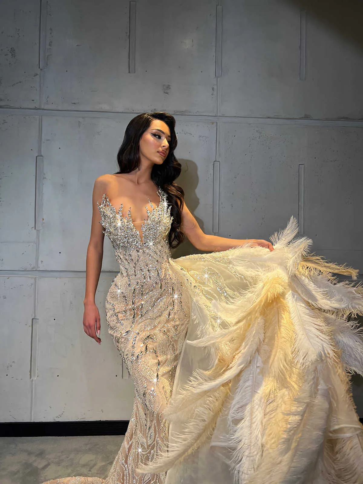 open lace back dress Nox Anabel C1422 - Long Trumpet Dress main image 1
