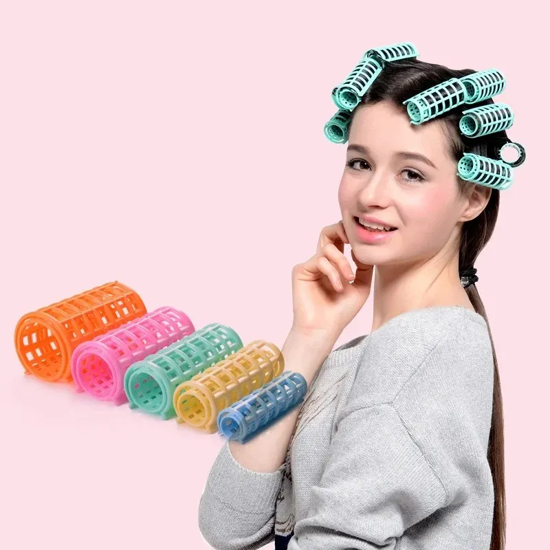 Self Grip Hair Rollers Pink Curly Roller Set, Simple Operation