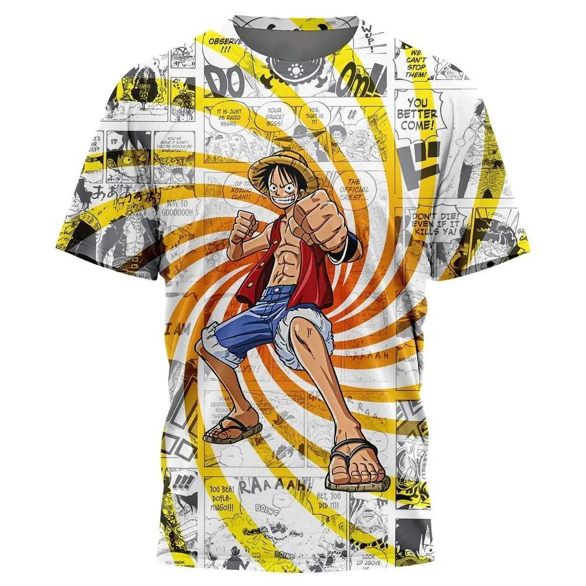DHgate.com:Mens Anime One Piece Monkey D Luffy 3D Print T