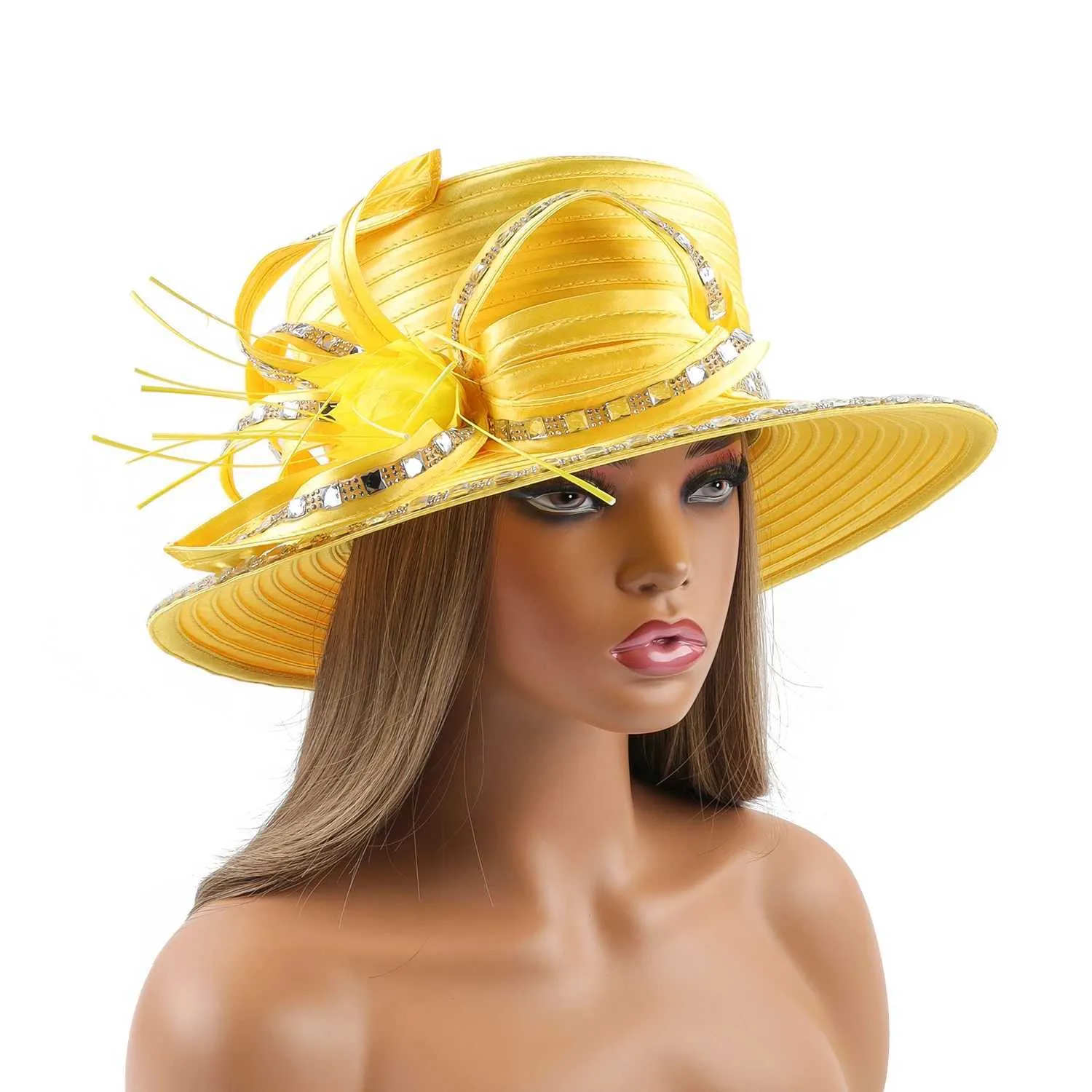 Stylish Yellow Wide-Brim Hat Tori - Women main image 3