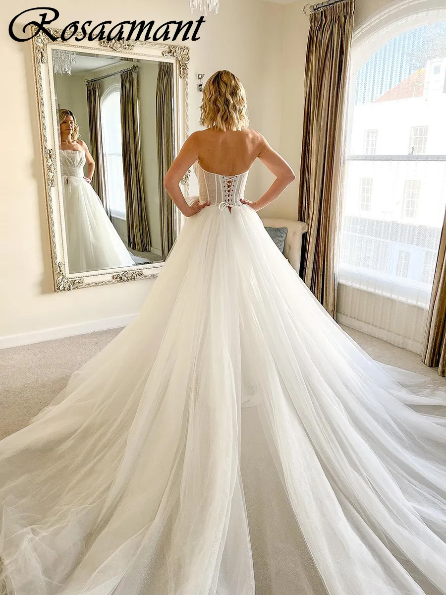 Strapless Wedding Dress A-Line Bridal Gown with High Split Pleat and  Crystal Embellishments from Dhgate Mermaid Wedding Dresses - price 166.84