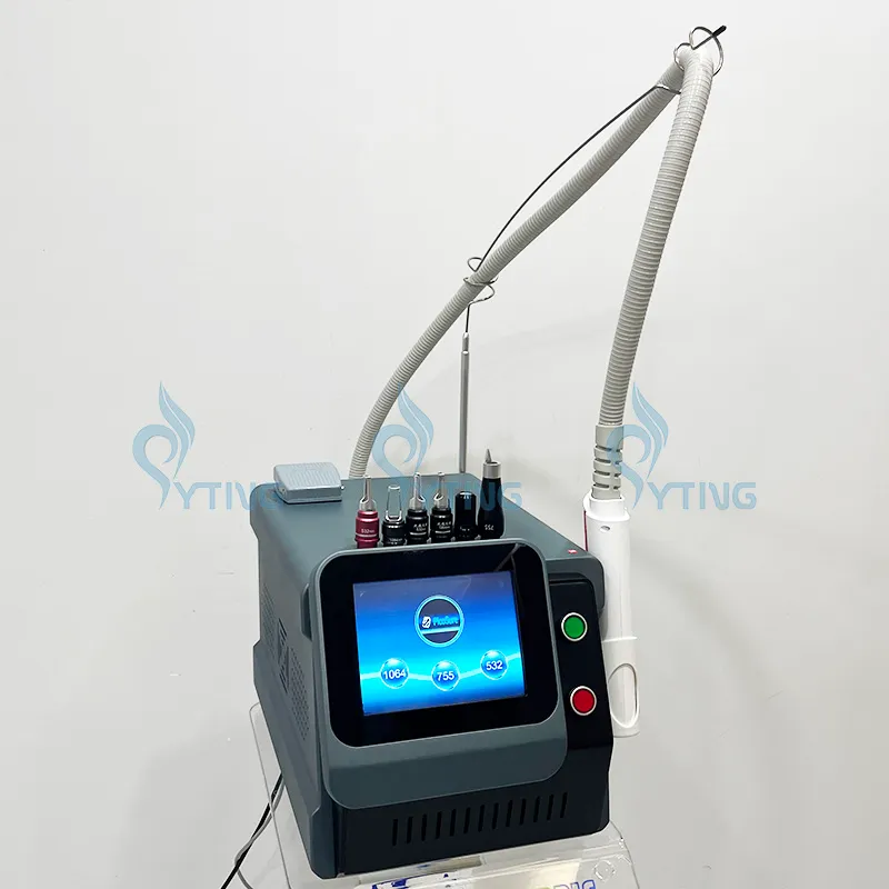 Picosecond Q Switched Nd Yag Laser Machine with 6 Tips Noninvasive Tattoo Removal Pigmentation Freckle Treatment
