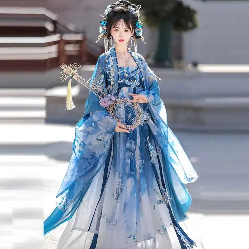 blue chinese style dress Blue Traditional Chinese Dress