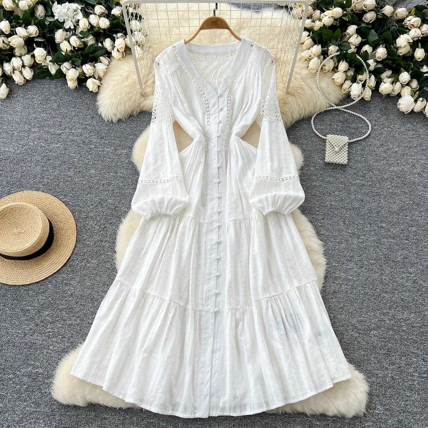 open lace back dress Eliza J Ruffle Front Gown – MOTHER OF