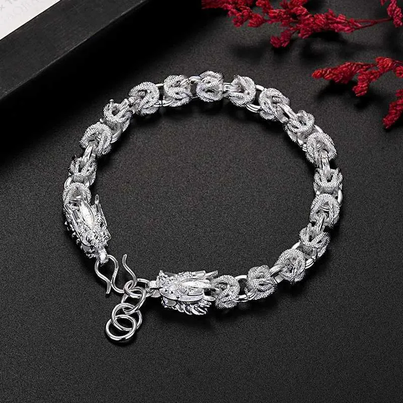 Exquisite Dragon Head 925 Sterling Silver Bracelet: Timeless Elegance for  Men and Women - Main Image
