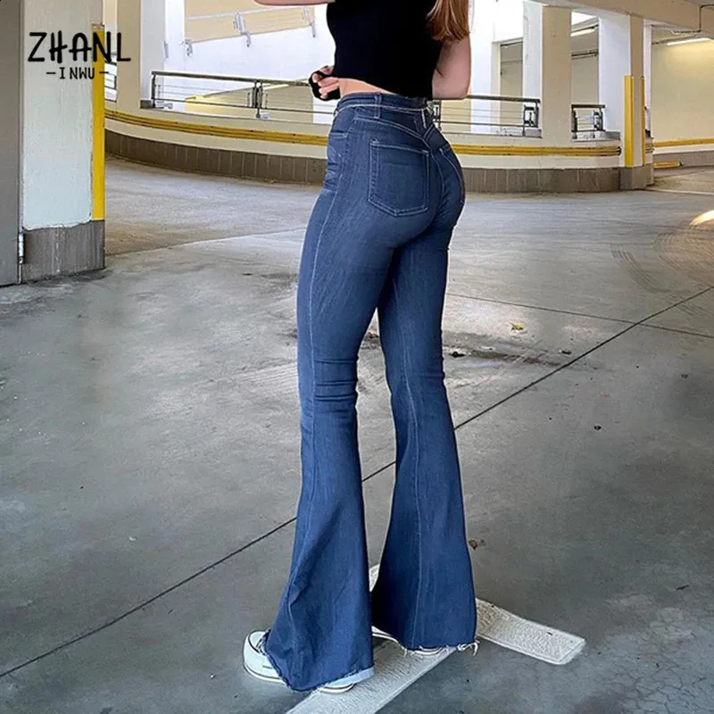 Vintage High Waist Y2K Blue High Waisted Bootcut Jeans For Women Thin Fashion Stretchy And Comfortable For Spring And Autumn Denim Flare Pants 240201 From Xue03 18.9 DHgate.Com