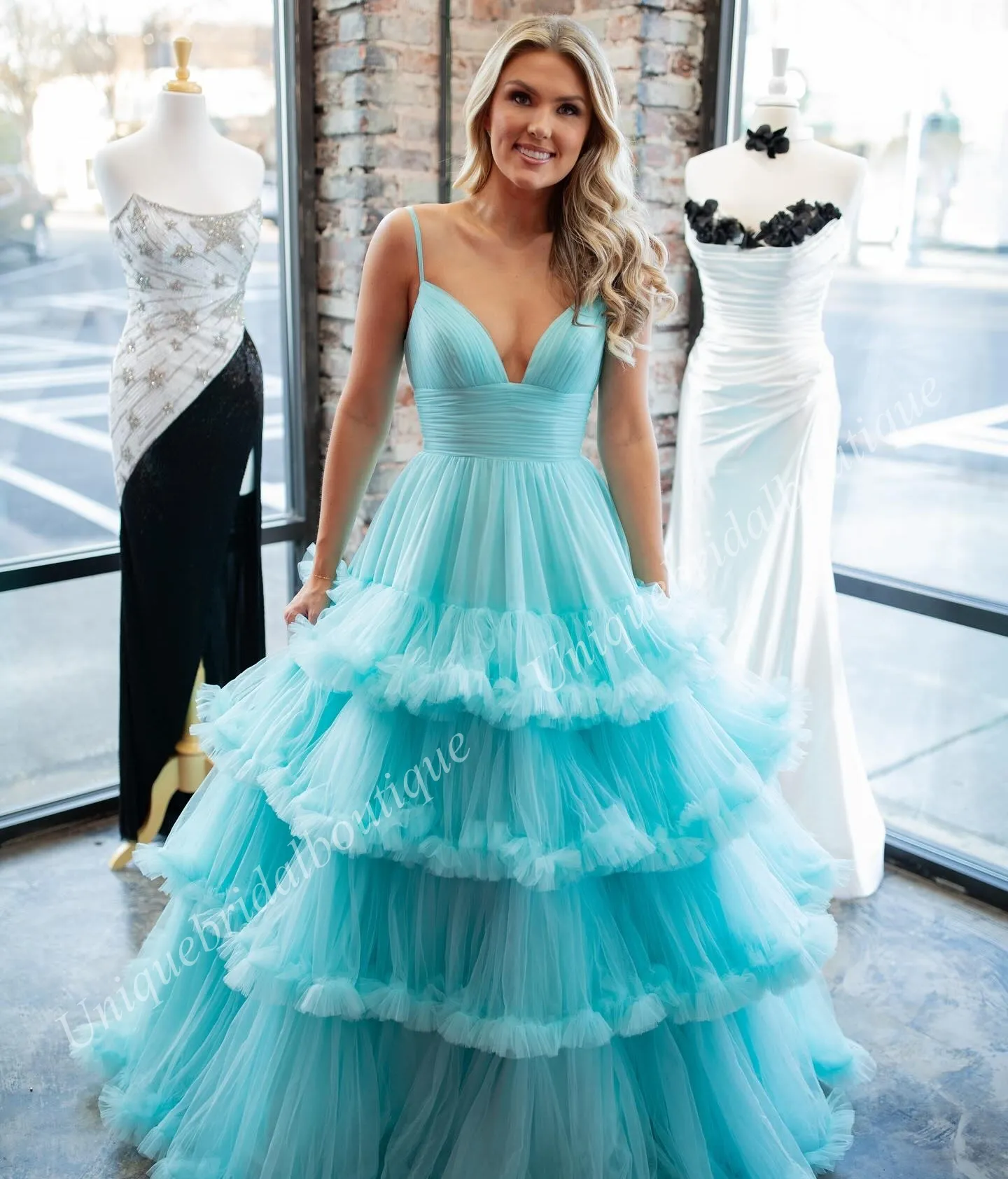Prom Dresses : Aqua Tulle Ballgown With Spaghetti... From Uniquebridalboutique, $121.23 | DHgate.Com Prom Dresses : Aqua Tulle Ballgown With Spaghetti... From Uniquebridalboutique, $121.23 | DHgate.Com