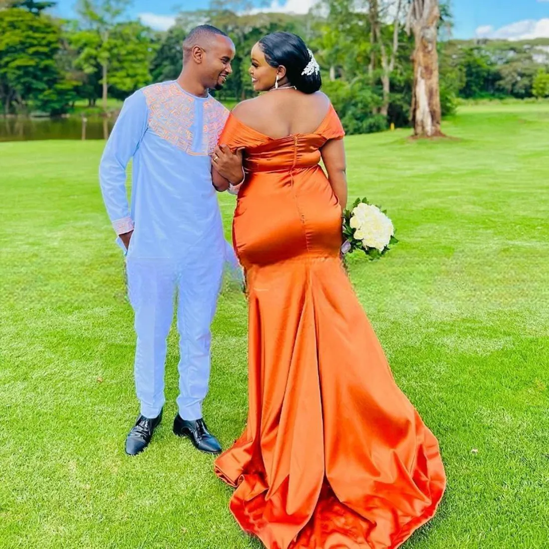 African Arabic Orange Junior Bridesmaid Dresses Plus Size Mermaid Long Bridesmaid Dress Elastic Satin Gowns For Black Women Wedding Guests Wear In Wedding NR065 From Nuoweiman 103.62 DHgate.Com