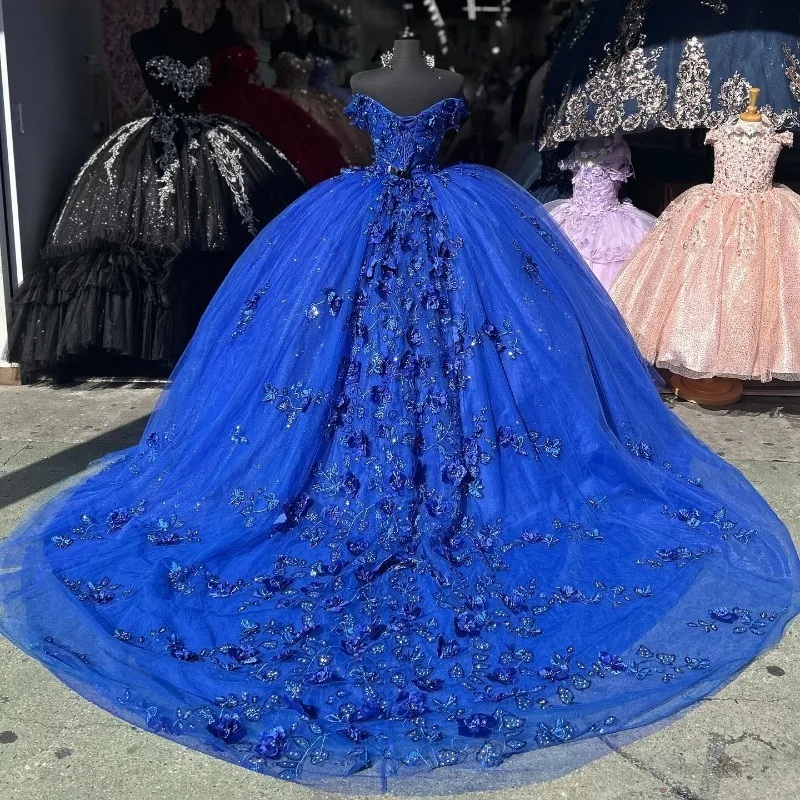 silver royal blue wedding dresses Blue Silver Wedding Dress Ethereal Strapless Princess Ballgown Wedding Dress In Elegant