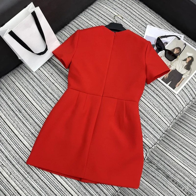 white christmas dresses Short Holiday Party Dress with Pockets BZ013S Emerald Green / 0