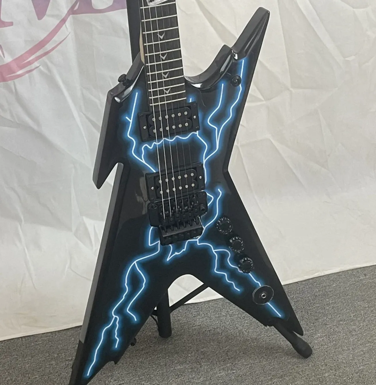 Electric Guitar Custom, Double Tremolo Style, Blue Finish Ideal For ...