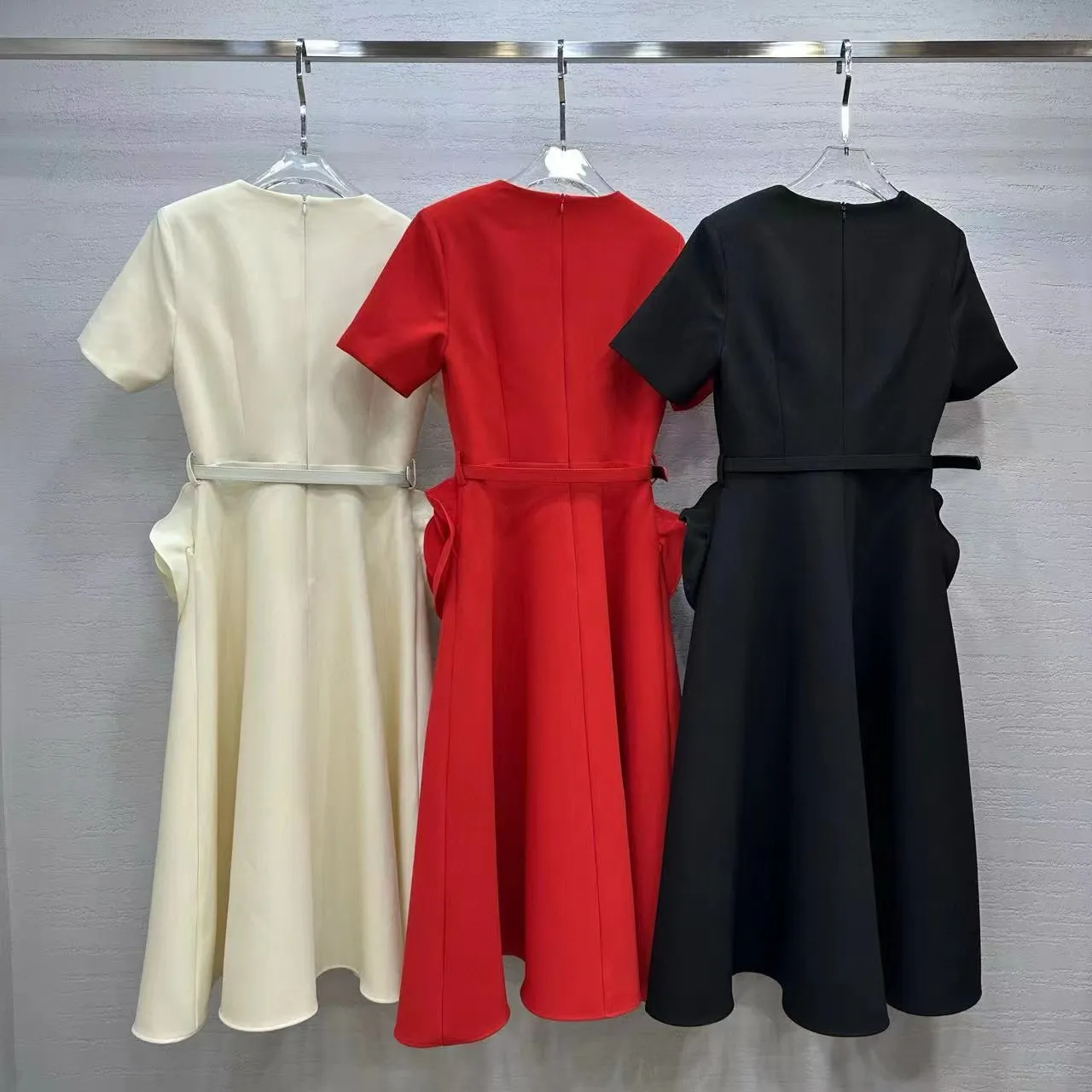 knee length dresses for ladies EMBELLISHED V NECK 3/4 SLEEVE A LINE GOWN – Pragnya Reddy Designer Studio