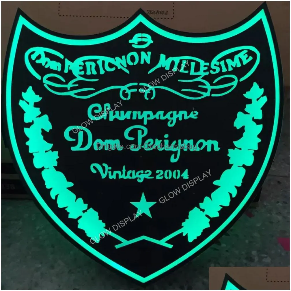 Dom Perignon Champagne Bottle Presenter LED Shield Neon Sign for