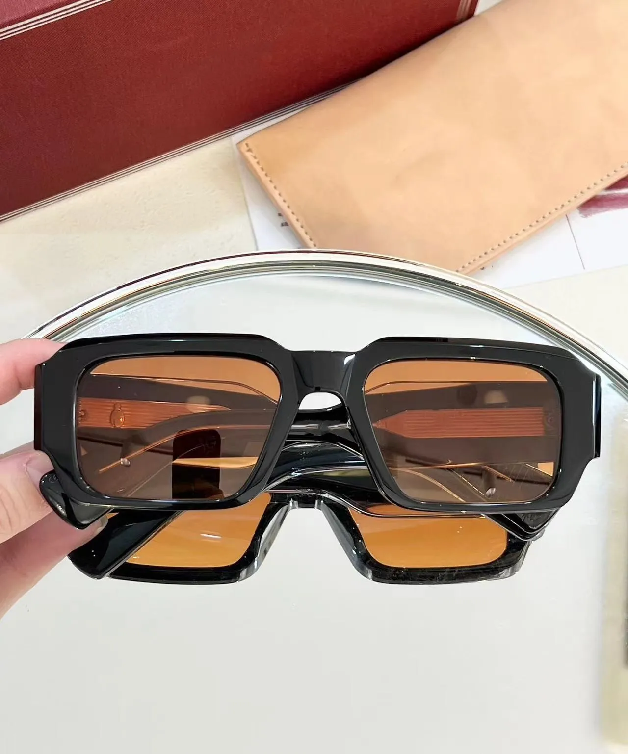 JMIG Black Rectangle Sunglasses For Men And Women Acetate 