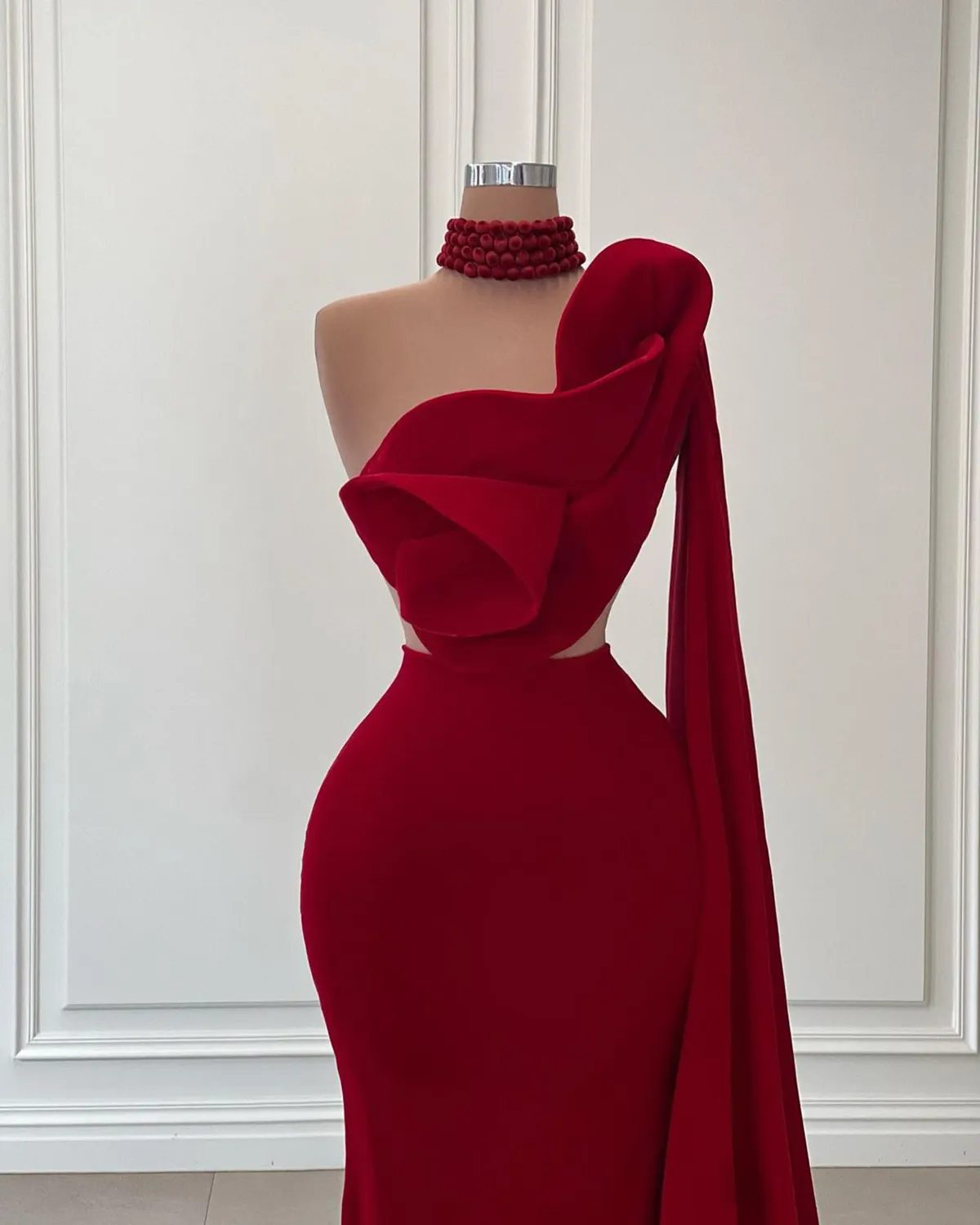 Cutaway Shoulder Long Sleeve Evening Dress Cutaway Shoulder Long Sleeve Evening Dress