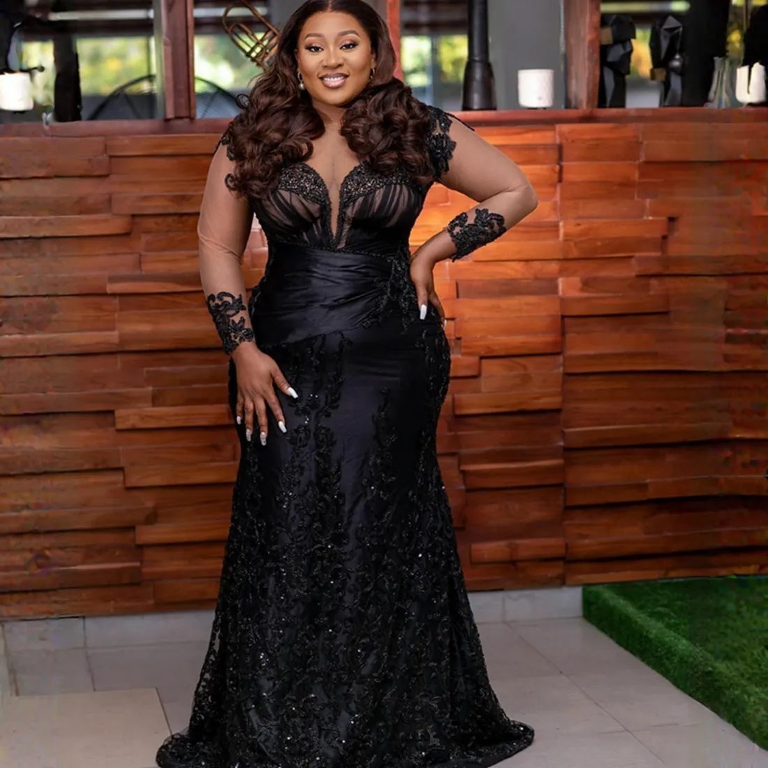 green emerald velvet dress Plus Size Formal Dresses Black Women Wedding Guest Evening Gowns Prom  Glitter Mother Elegant Gala Long Dress with Sleeve at Amazon Women's  Clothing store main image 1