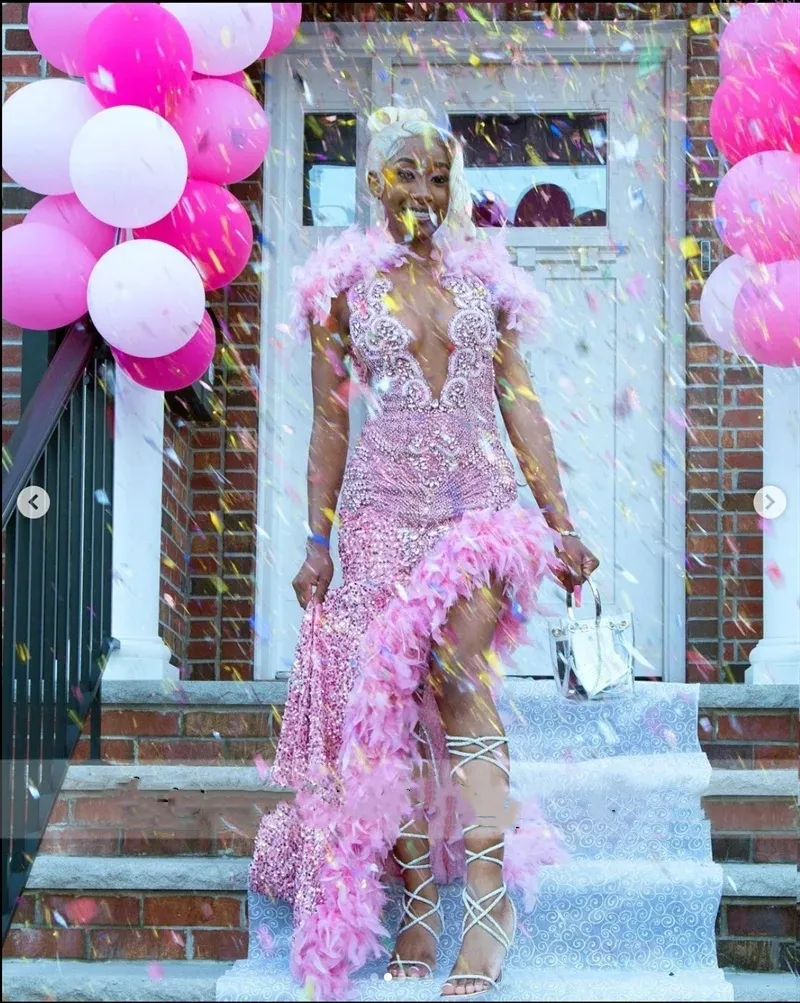pink glitter plus size dress Corset-Back Plus-Size Long Sequin Prom Dress W1142 Blush / 14W main image 1