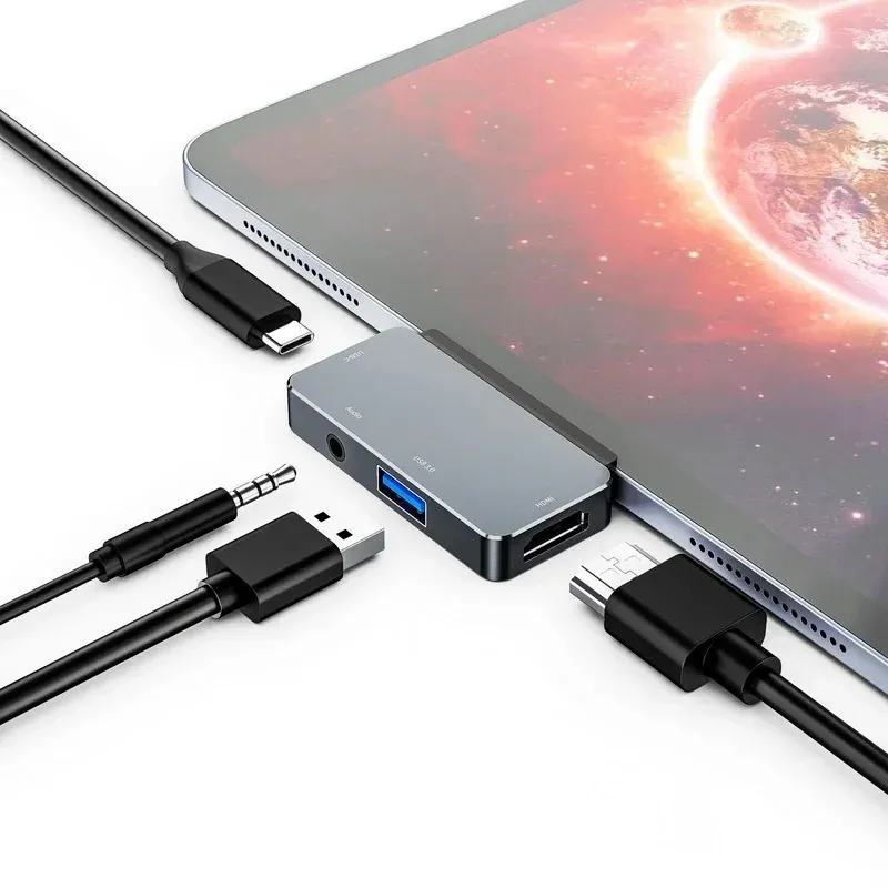 Headphone Jack Ipad Pro Usb C Hdmi Adapter USB C Hub For IPad Pro