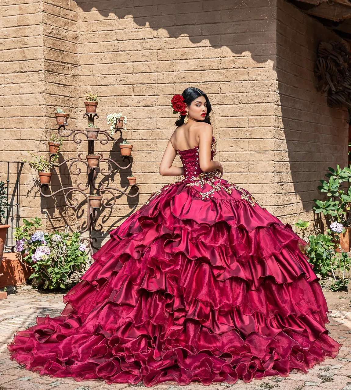 burgundy mexican dress Mexican Puebla Dress for Girls Burgundy Cielito Lindo