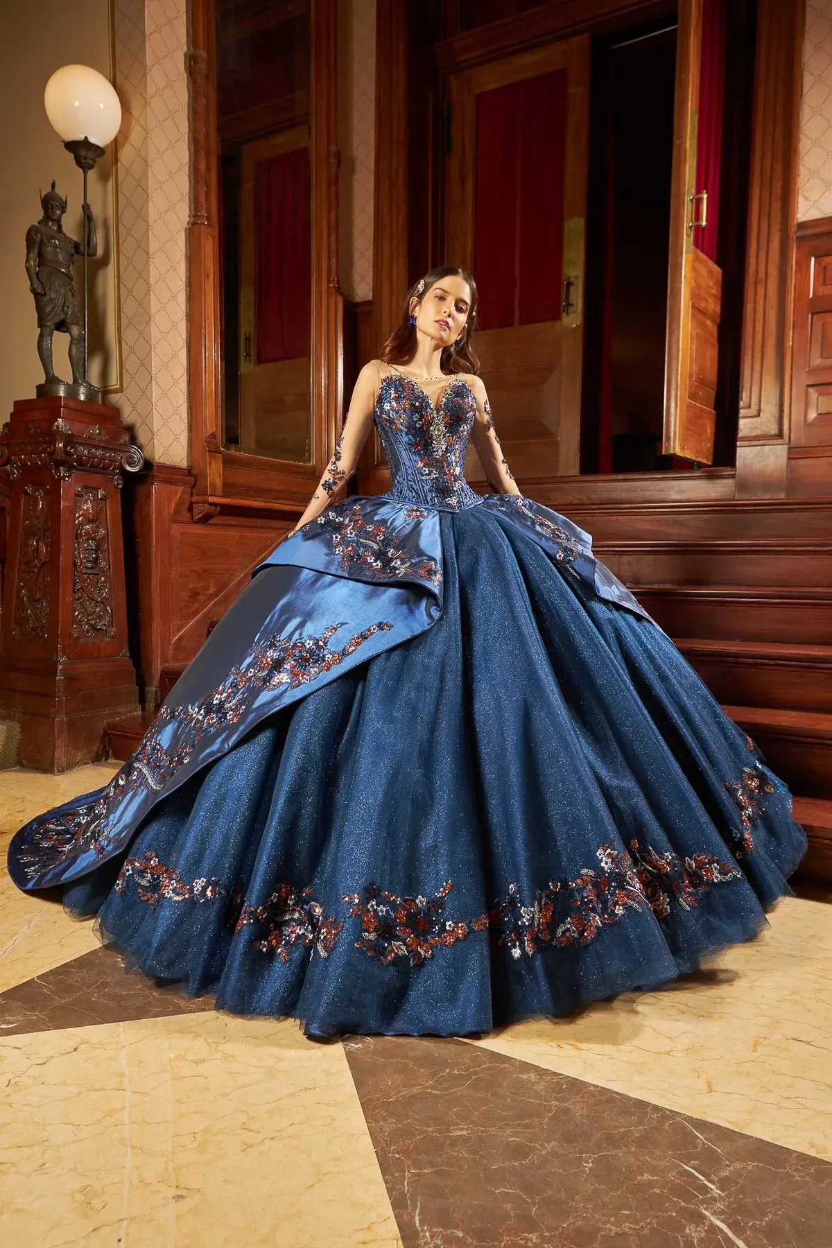 Hotel Kalinga Royal Blue Mexican Quinceanera Dresses Strapless Ball Gown  Charro Quinceanera Gowns In Color Style