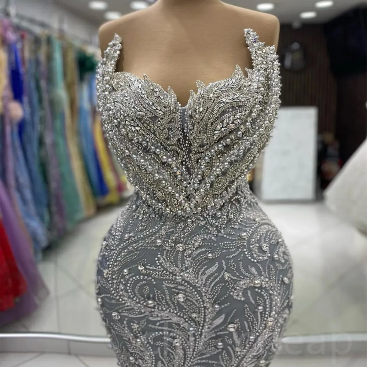 Plus Size Grey Mermaid Prom Dress Crystal Beaded Sequined Evening Formal  Party Gown from Dhgate Prom Dresses - price 279.4