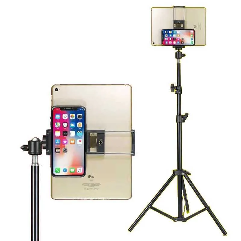 Save Big on Bulk Tablet Phone Tripod Tripod Holder For IPhone, Adjustable  Aluminum Floor Stand With Tablet And Cell Phone Tripod Mount, Portable
