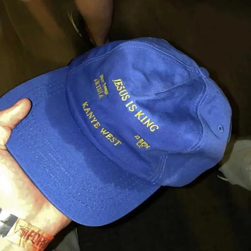 Kanye west Jesus is king キャップ Jesus is King” - Royal Blue Hat | Christian Apparel Men